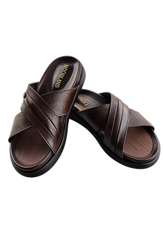 Premium Men's Cross Strap Slides