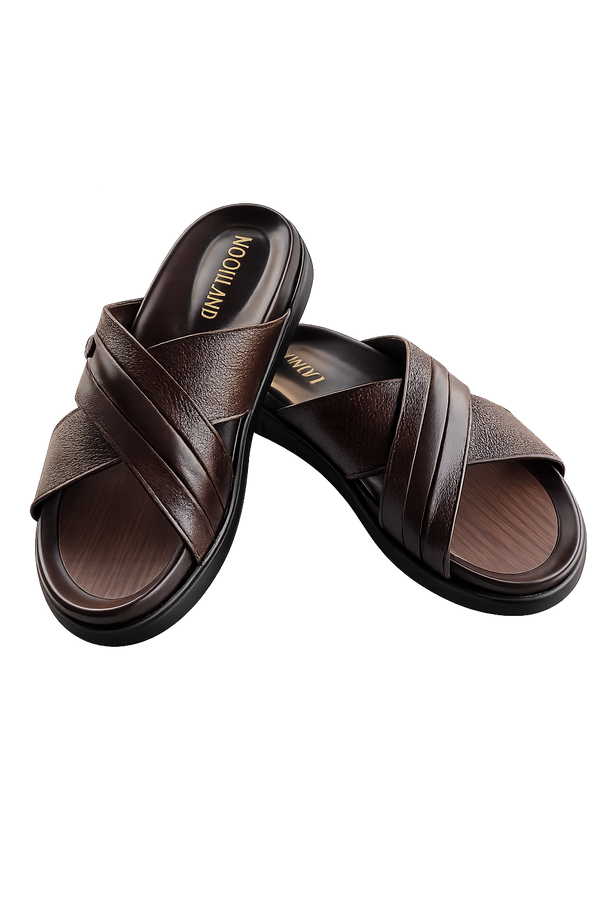 Premium Men's Cross Strap Slides