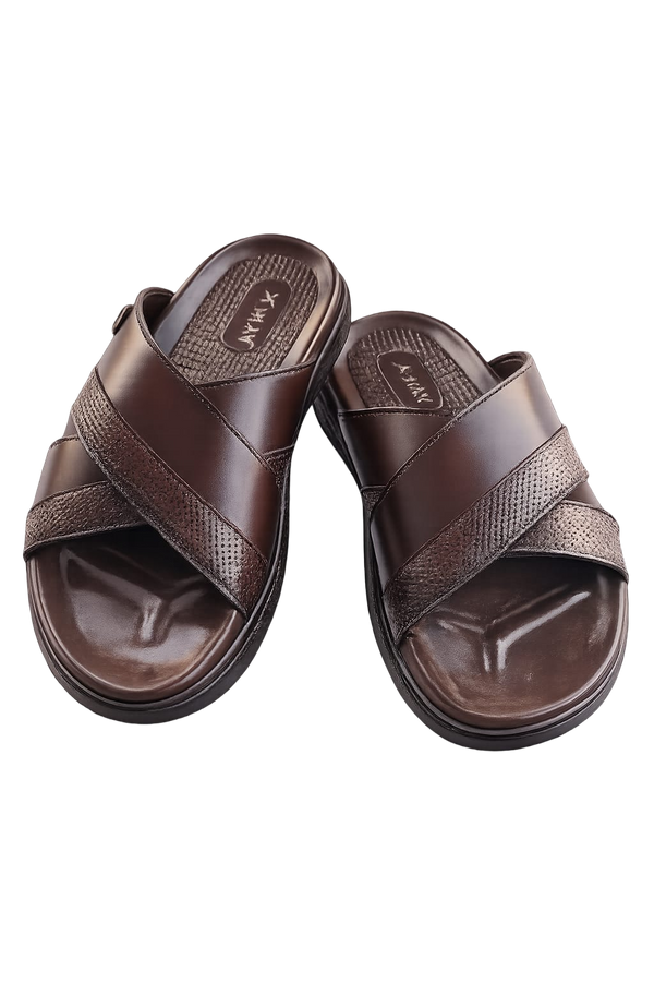 Men's Premium Cross Strap Comfort Slippers